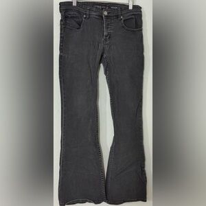 Lip Service Rockstar Black Bootcut Jeans Sz 34 Stretch Y2K Goth